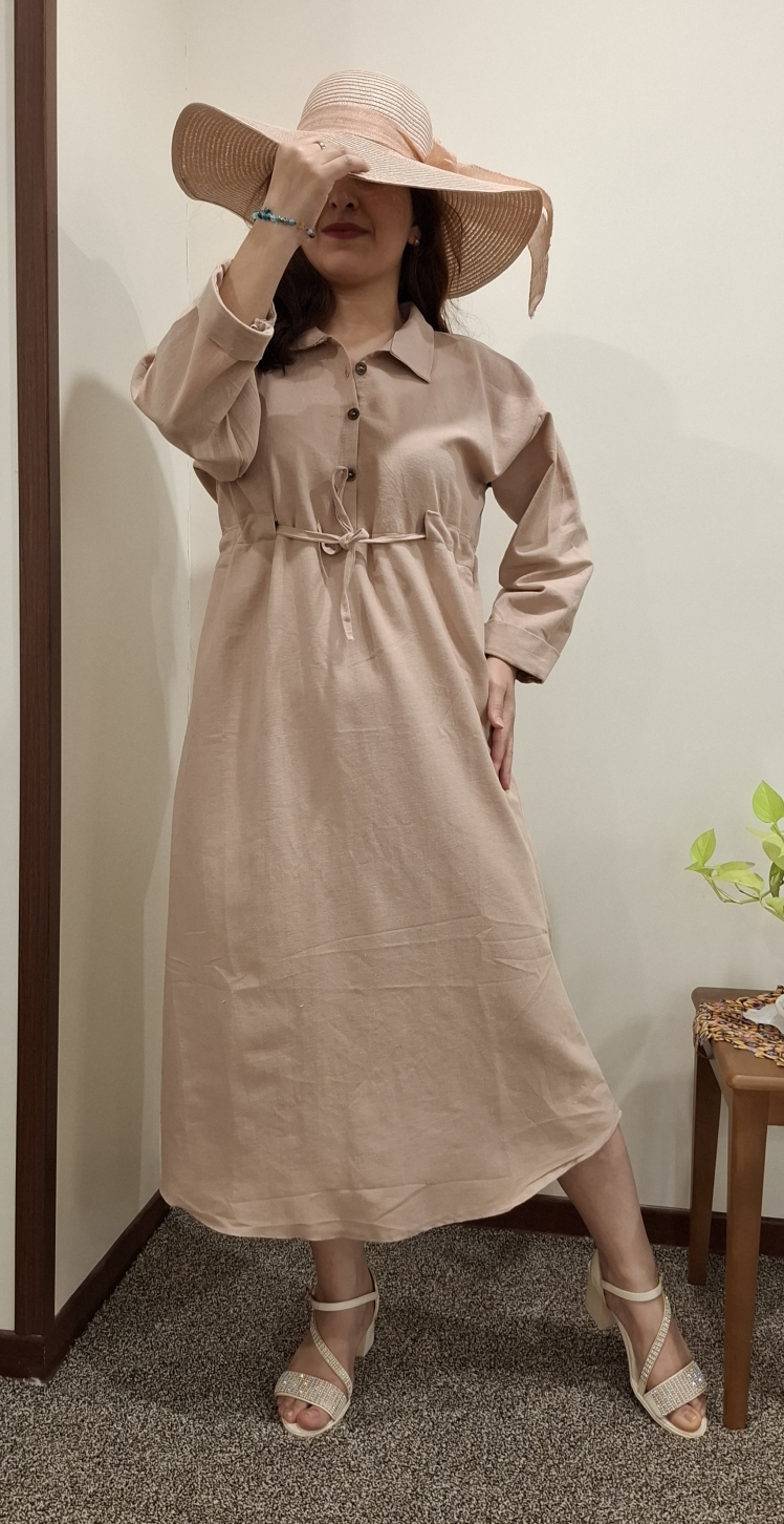 کفتان لینن رنگ کالباسی