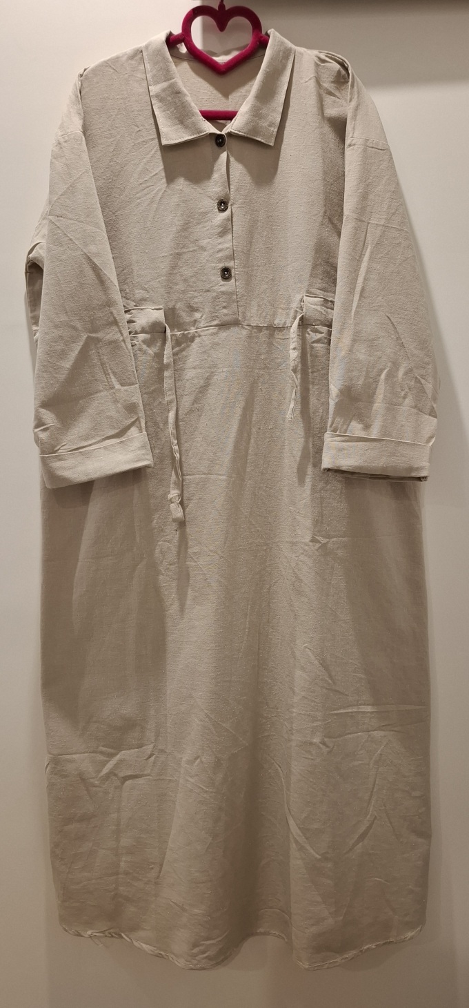  کفتان لینن کرم استخونی 