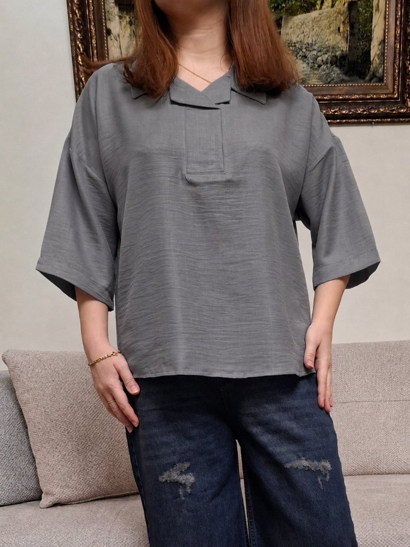 شومیز باکسی طوسی