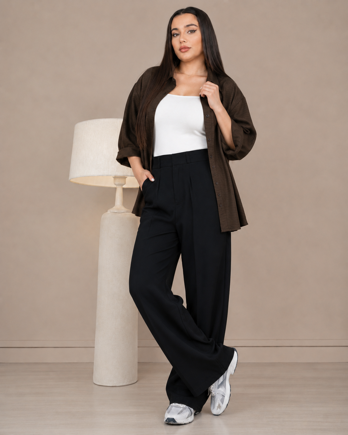 شلوار پارچه ای بیرونی مشکی زنانه