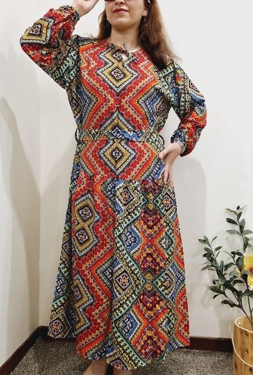 پیراهن زنانه بلند نخی