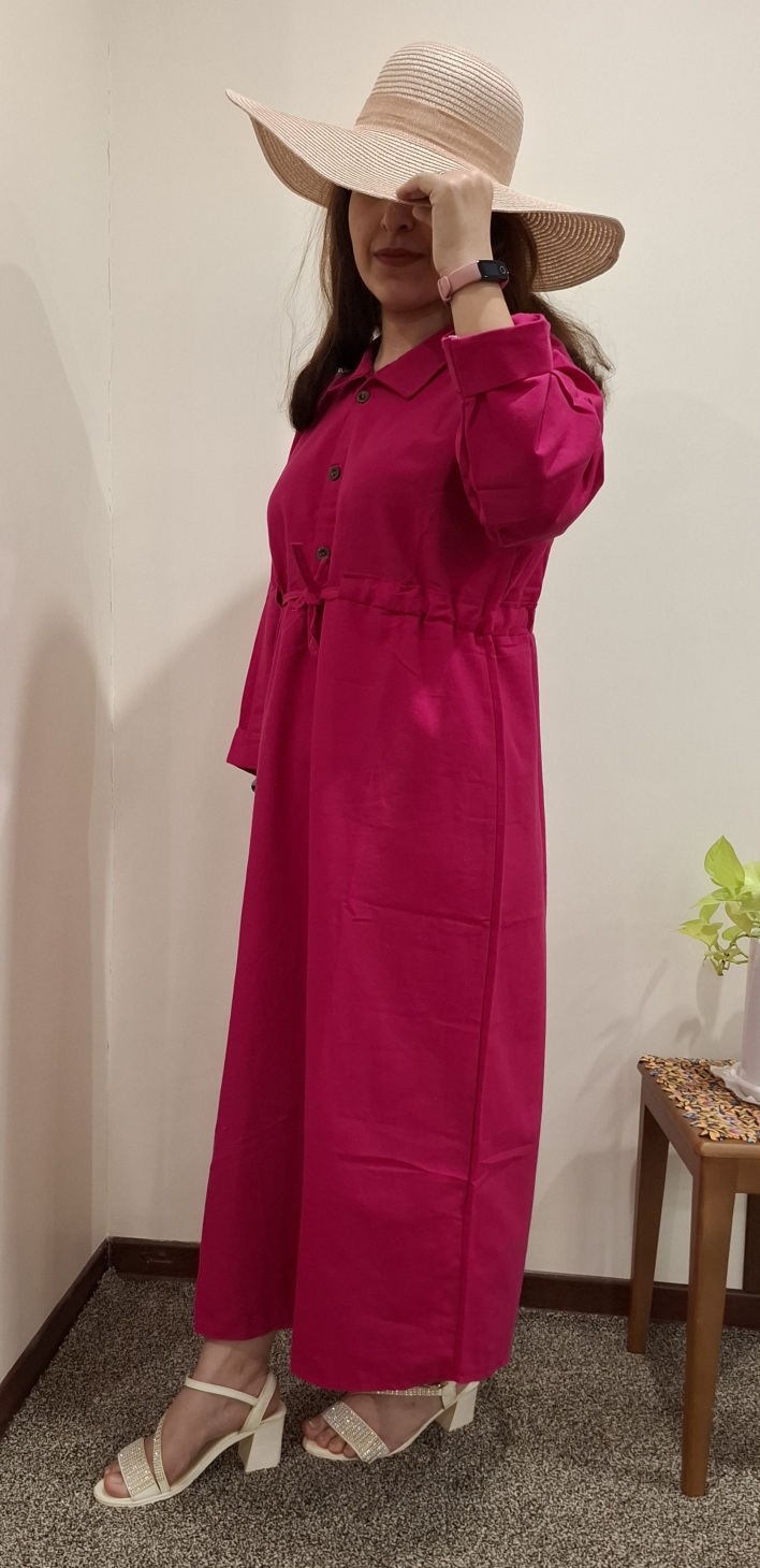  کفتان لینن صورتی ارغوانی 