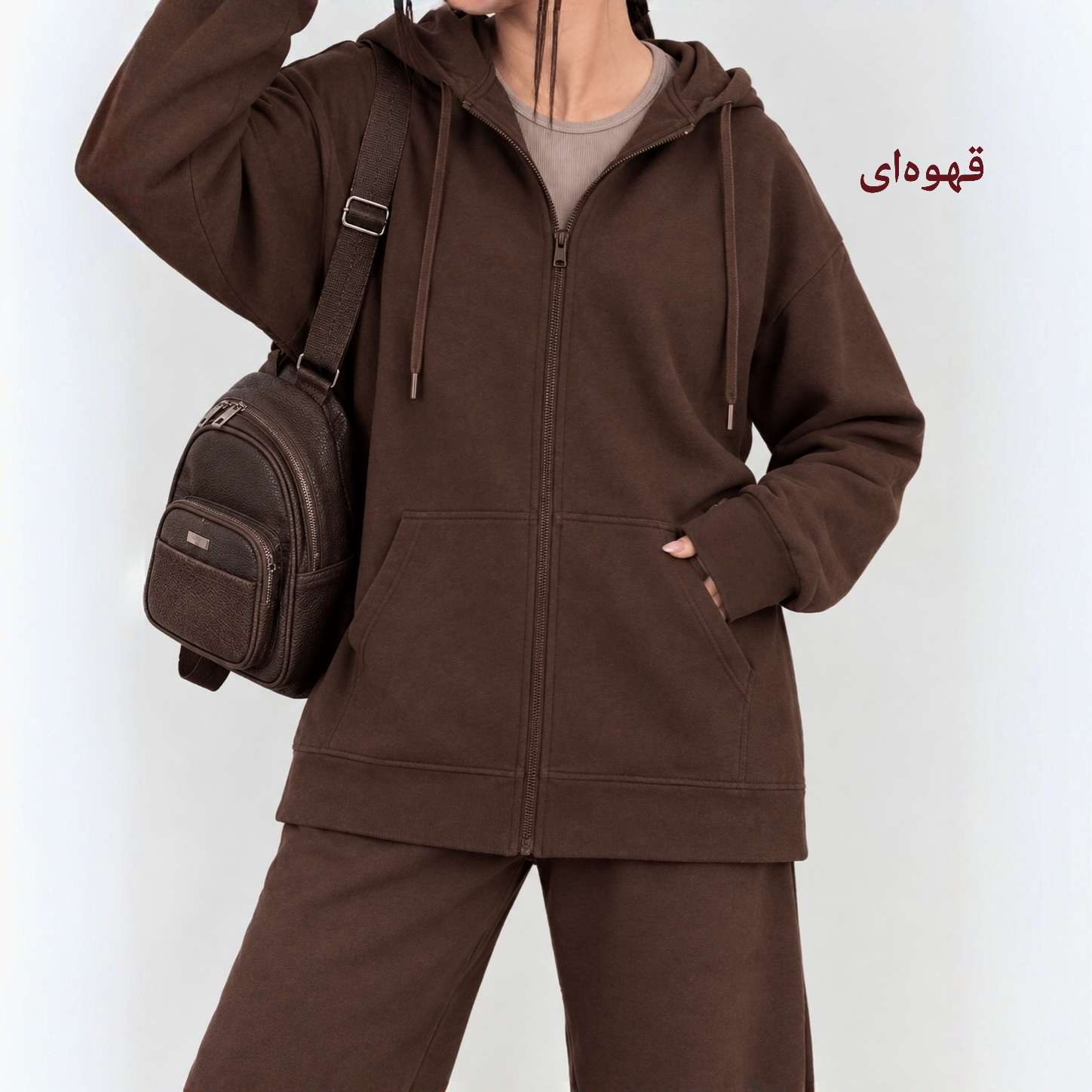  سوییشرت زنانه دورس توکرکی قهوه ای 