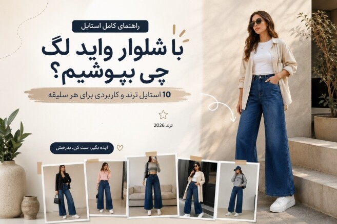 با شلوار واید لگ چی بپوشیم؟ + ۱۰ استایل ترند ۲۰۲۶